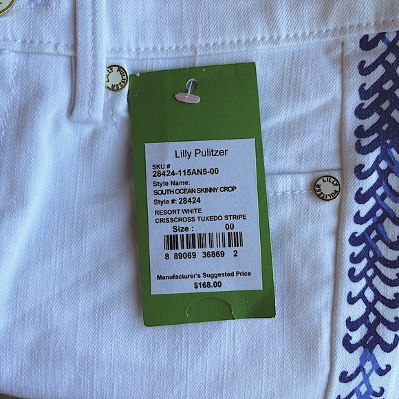 NWT!! Lilly Pulitzer South Ocean skinny crop jeans in resort white - Picture 7 of 7